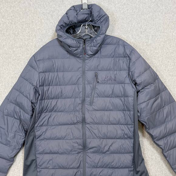 Eddie Bauer Down 550 Puffer Jacket Size XL Hooded Hiking Lightweight Packable - Picture 3 of 16